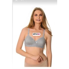 Nivene Telsiz Silikon Toparlayıcı Pedsiz Minimizer Sütyen B Cup Gri
