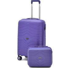 Ççs Polipropilen Kırılmaz 2'li Valiz Seti – Kabin Boy & Makyak Çantası Geniş Hacimli 5242