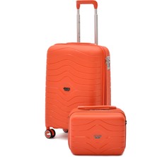 Ççs Polipropilen Kırılmaz 2'li Valiz Seti – Kabin Boy & Makyak Çantası Geniş Hacimli 5242