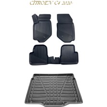 Black Gold Citroen C4 3D Oto Paspas + Bagaj Havuzu Set 2021-2024 Tam Uyumlu Havuzlu Tpe