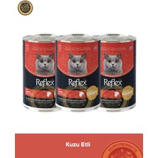 Reflex Plus Gravy Sos İçinde Et Parçacıklı Kuzu Etli Yetişkin Kedi Konserve Maması Seti 3x400 gr