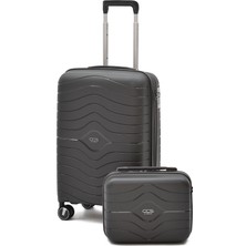 Ççs Polipropilen Kırılmaz 2'li Valiz Seti – Kabin Boy & Makyak Çantası Geniş Hacimli 5242