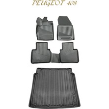 Black Gold Peugeot 408 3D Oto Paspas + Bagaj Havuzu Set Tam Uyumlu Havuzlu Tpe Premium