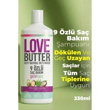 LOVEBUTTER ( 9 ) Özlü Saç Besleyici Komple Saç Bakım Şampuanı 330 ML