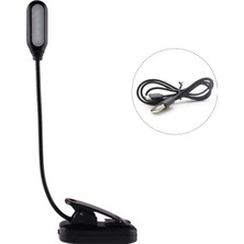 Microcase USB'den Şarjlı Ly-15 Bükülebilir Oynar Başlıklı Mandallı Kitap Okuma Işığı Çalışma Lambası-AL3934