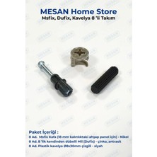 Karapolat Minifix 8'li Takım Set - Minifiks Gövde + Kendinden Dübelli Mil + Kavelya