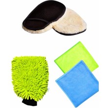 MarkEntegra 4’lü Araç Temizlik Seti - Mikrofiber Bez ve Eldivenler