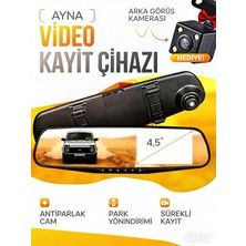 Conio 10 Inç Ayna Araç Kamerası Dash Cam | Çift Kameralı Ultra Hd, Antiparlak Cam, Park Yönlendirimi, Sürekli Döngüsel Kayıt, Hediye Arka Görüş Kamerası