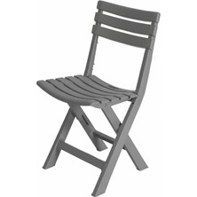 Saban Antrasit - Bahçe Balkon Piknik Iç ve Dış Mekan Katlanır Plastik Sandalye