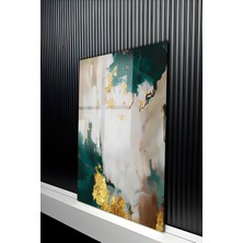 KutuTR Mermer Dokulu Gold Detaylı Temperli Cam Tablo 50X70 cm 2d Uv Baskı - YCT441