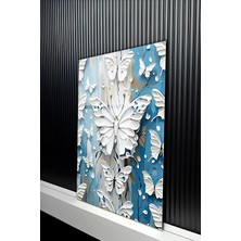 KutuTR Modern Sanat Kelebek Temalı Temperli Cam Tablo 50X70 cm 2d Uv Baskı - YCT375
