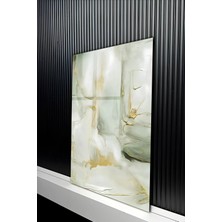 KutuTR Lüks Gold Detaylı Modern Soyut Mermer Temperli Cam Tablo 50X70 cm 2d Uv Baskı - YCT326