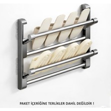 Microcase 2 Bölmeli Metal Duvara Monte Katlanabilir Terlik Ayakkabı Standı 30 cm 1 Adet AL5464