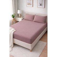 Clasy Ranforce Lastikli Çarşaf Seti Çift Kişilik Toz Pembe ÇKLÇ-254 %100 Pamuk