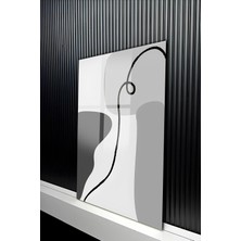 KutuTR Modern Soyut Çizgi Sanatı Temperli Cam Tablo 50X70 cm 2d Uv Baskı - YCT431