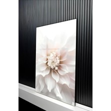KutuTR Modern Beyaz Yıldız Çiçeği Temalı Temperli Cam Tablo 50X70 cm 2d Uv Baskı - YCT331