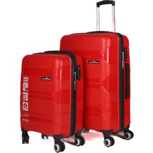 Hotowa Gold Pp Valiz 8011 Kırmızı Tsa Kilitli Ikili Set