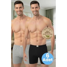 Uniquetrenders  Erkek %100 Pamuklu 6'lı Süprem Kumaş Penye Boxer
