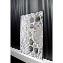 KutuTR Geleneksel Çini Desenli Mozaik Tasarım Temperli Cam Tablo 50X70 cm 2d Uv Baskı - YCT390