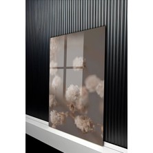 KutuTR Bej Tonlu Makro Bahar Çiçekleri Tasarımlı Temperli Cam Tablo 50X70 cm 2d Uv Baskı - YCT337