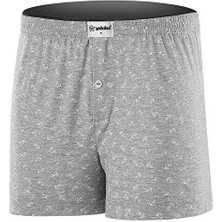 Yıldız Çamaşır 43 Erkek Premium Seri Çapa Desenli Pamuklu Penye Havlu Bel Rahat Düğmeli Boxer