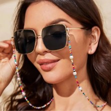 Crystal Atelier Incili Kum Boncuk Gözlük Askısı Gözlük Ipi Renkli Gözlük Zinciri