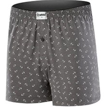 Yıldız Çamaşır 43 Erkek Premium Seri Çapa Desenli Pamuklu Penye Havlu Bel Rahat Düğmeli Boxer