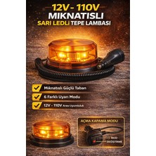 12V/110VOLT Sarı Sarı Ledli Çakmak Fişli Mıknatıslı Tepe Lambası