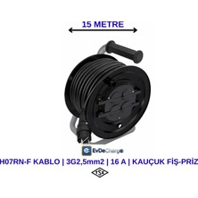 Üntel H07RN-F Makaralı Uzatma Kablosu | 3×2,5 Mm² | 16A | Elektrikli Araç Şarjı Için En Doğru Uzatma Kablosu