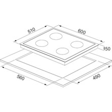 Alveus Moa 631 Siyah Lpg Emaye Ankastre Ocak