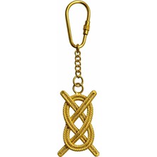 Hediye Sandalı Pirinç Denizci Düğümü (Camadan Bağı) Tasarımlı Anahtarlık