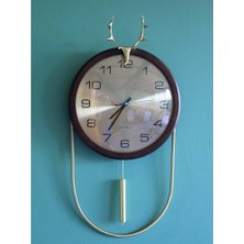 İntora Geyikli Duvar Saati Sarkaçlı ALK1580 Dekoratif Hediyelik