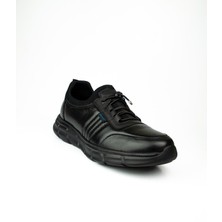 King Paolo 1078 Siyah Deri Büyük Numara Günlük Erkek Ayakkabı