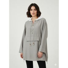 Mascara Önü Bağcıklı Kapüşonlu Tunik 2116