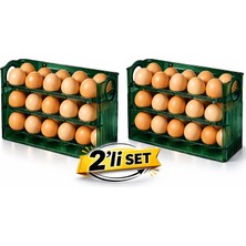 Microcase Sert Abs Plastik Dolapiçi Yumurta Organizer ve Standı Kapaklı Tasarım 2 Adet AL5453