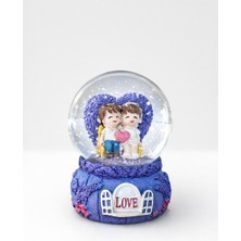 Oria LED Işıklı Kar Küresi-Kalp Detaylı Çift Figürlü Dekoratif