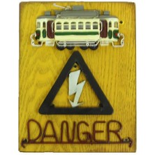 İntora Tabela Tehlike Tranvay Figürlü Kapı Yazısı Hediyelik