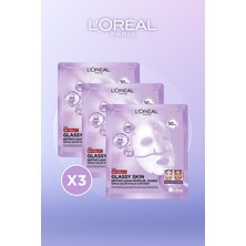 L'oréal Paris 3'lü Revitalift Glassy Skin Cam Cilt Görünümü Etkili Şeffaflaşan Işıltı & Nem Veren Hidrojel Yüz Maske Seti