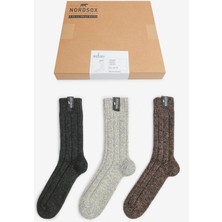 Alaska The Last Frontier premium örme Erkek Kışlık Yün Bot Çorabı 3'lü Kutu