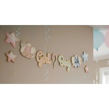 Dodomar Kağıt Banner Cinsiyet Belirleme Partisi Varaklı Boy Girl Elbise Detaylı Süs