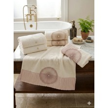 Z&N Style Annem (6.lı Set) Çeyizlik 50X90CM. Kadife Piliseli Dantelli El ve Yüz Lüks Havlu Seti
