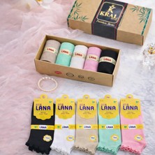 Kral Socks Kadın Çorap 5 Çift Özel Fırfırlı Bambu (Hediye Kutulu)
