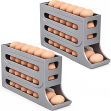 Microcase Abs Plastik Dolapiçi Yuvarlanır Tip Yumurta Organizer ve Standı 2 Adet AL54529