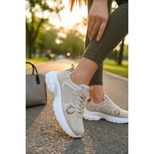 Enoch Kadın Bağcıklı Fileli Yüksek Taban Spor Ayakkabı