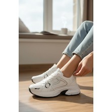 Enoch Kadın Bağcıklı Fileli Yüksek Taban Spor Ayakkabı