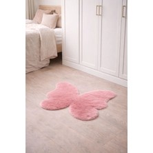 Saymine Kuzu Post Peluş Süet Taban Ince Kelebek Halı - Yumuşak Dokulu Tüy