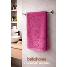 Bella Home 90X150 cm Kısmi Kadife Banyo Havlusu | 1 Adet | %100 Pamuk | Yumuşak Dokulu | Zarif & Konforlu