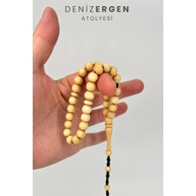 Deniz Ergen Tesbih Sertifikalı Sarı Ağaç Sistem Püsküllü 8mm Küre Tesbih