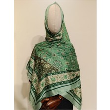 Esima Butik Etnik Desenli Yeşil Pamuksu Şal