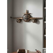 Rossev Dekoratif Aviator Retro Metal Eskitme Uçak Duvar Saati